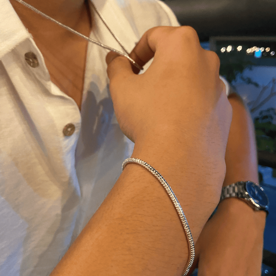 925er Silber Dänemark Cobra Armband mit 3 mm Zirkon