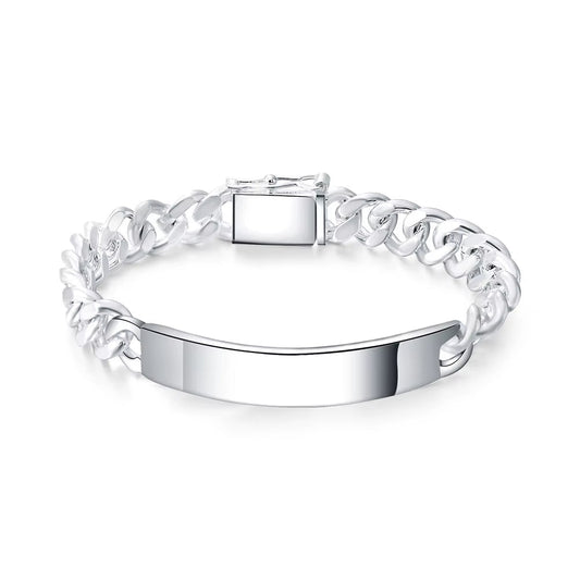 925er Silberarmband aus Deutschland mit geometrischem Design und 10 mm Zirkon
