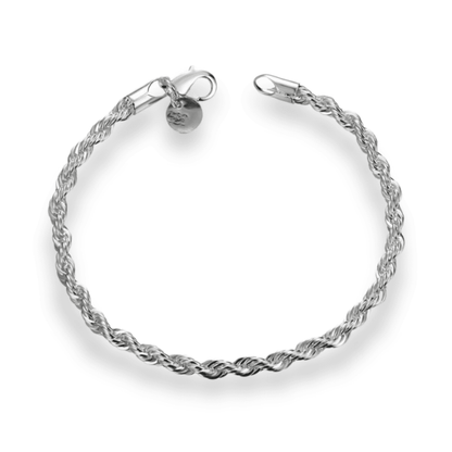 925er Silber Spanien Twisted Armband mit 4 mm Zirkon