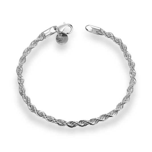 925er Silber Spanien Twisted Armband mit 4 mm Zirkon