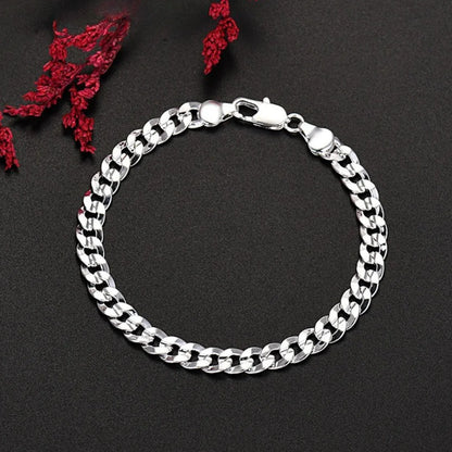 Holland 925 Silberarmband mit geometrischem Design und 7 mm Zirkon