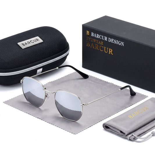 Barcur Hexagonal Retro Sunglasses