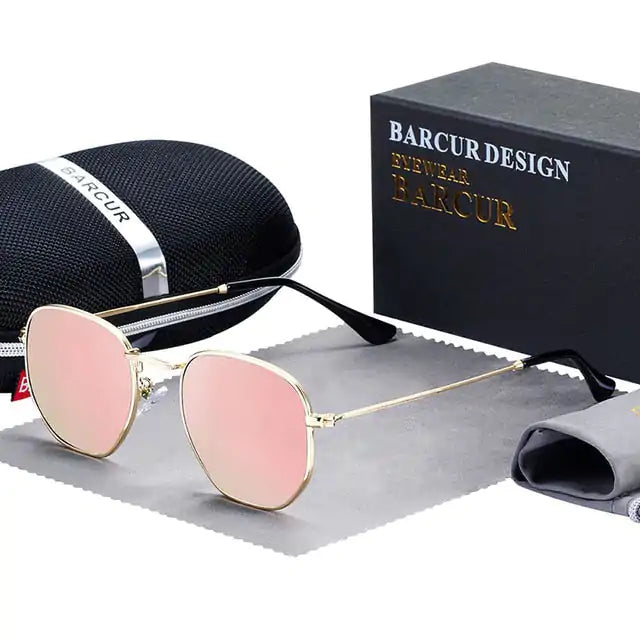 Retro Hexagonal Sunglasses with Aluminum Frame · Signed by Ambreux