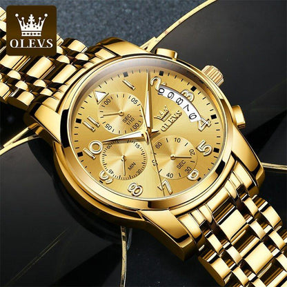 OLEVS Gold-Tone Dress Watch