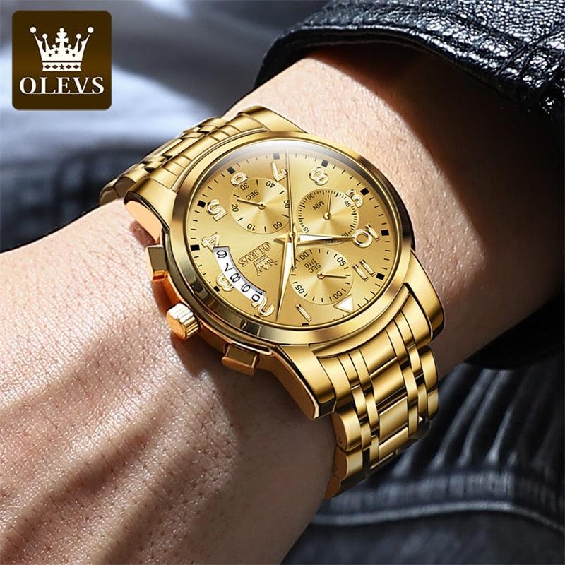 OLEVS Gold-Tone Dress Watch