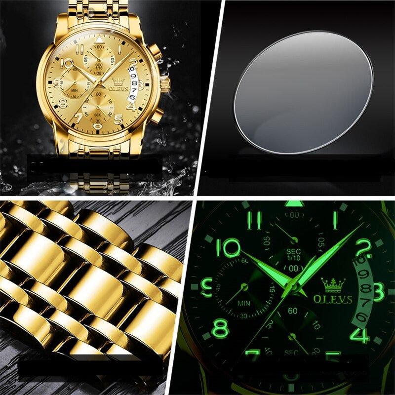 OLEVS Gold-Tone Dress Watch