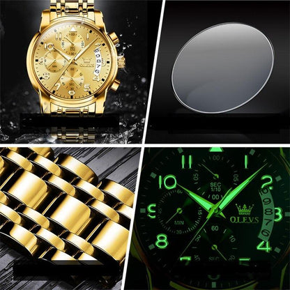 OLEVS Gold-Tone Dress Watch