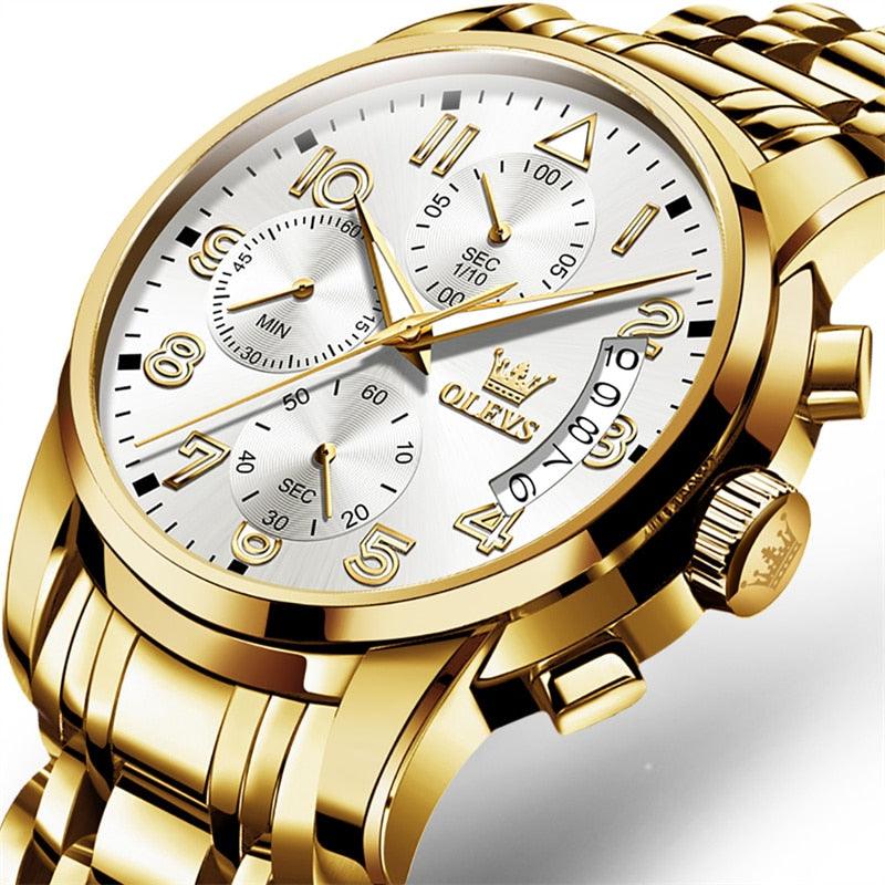 OLEVS Gold-Tone Dress Watch